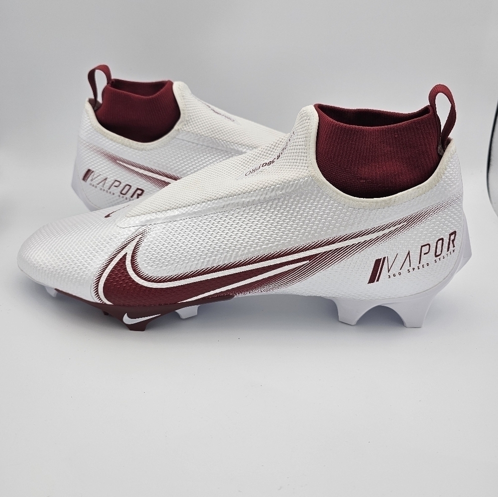 Nike Vapor Edge Pro 360 'White Cardinal Red' Football Cleats Men's Size 15